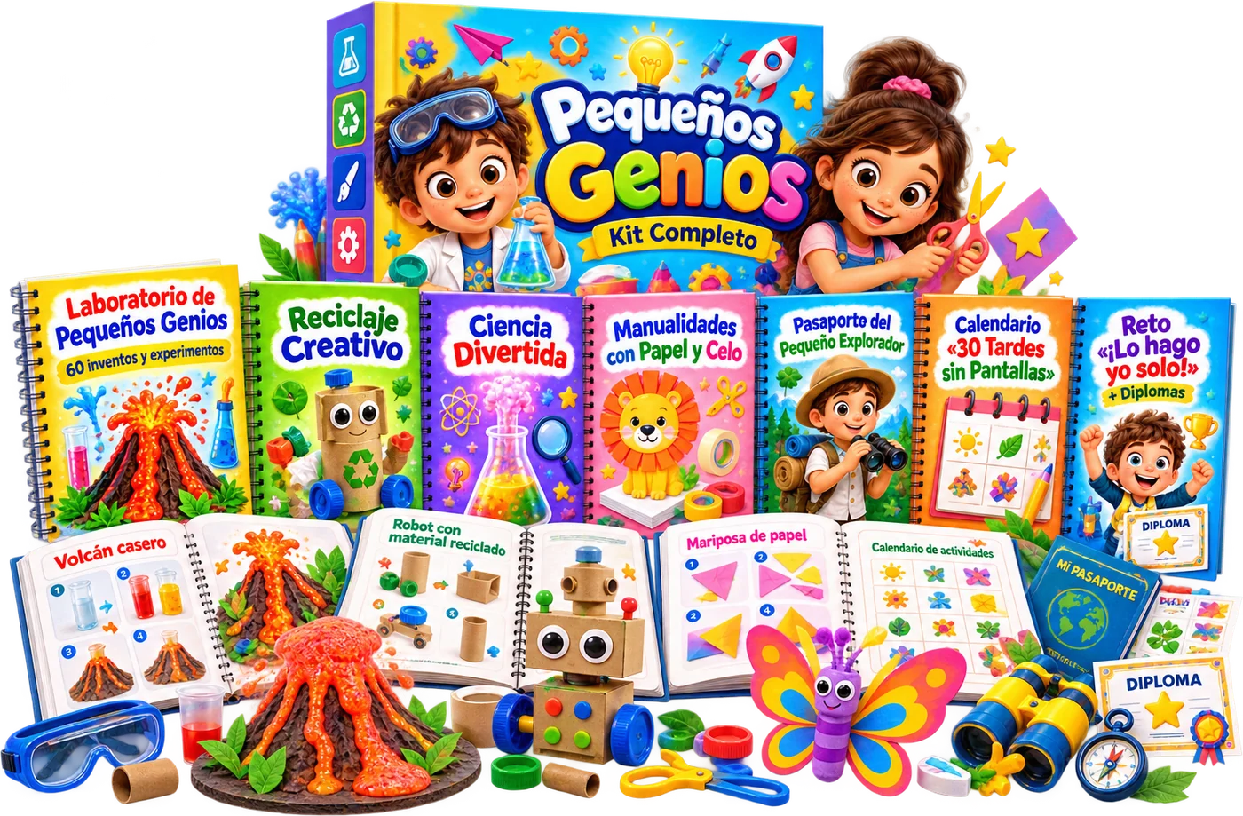 Kit Pequeños Genios completo: 4 kits y 3 bonos