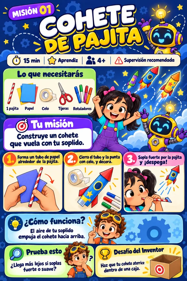 Página de actividad: Cohete de pajita